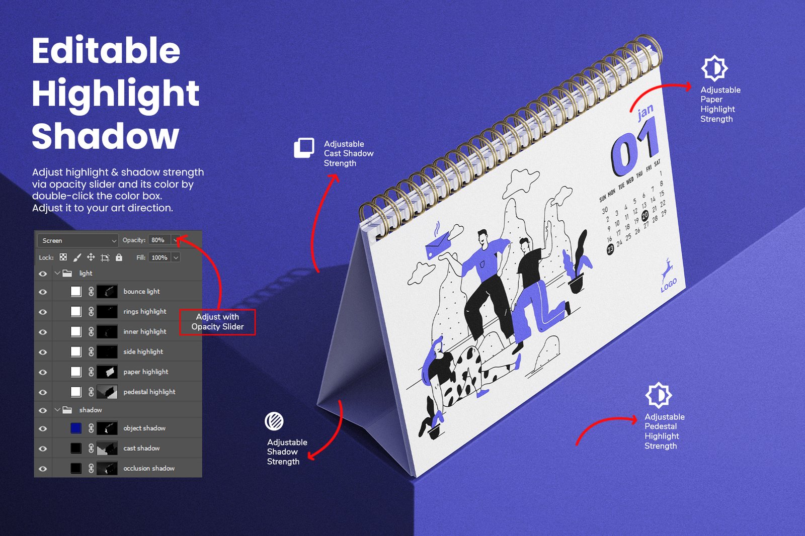 8款逼真A5横版台历日历个人作品集设计展示PS贴图样机MOCKUP模板素材 A5 Landscape Desk Calendar PSD Mockup Set 样机素材 第5张-素材湾丨精选海外优质设计素材资源 8款逼真A5横版台历日历个人作品集设计展示PS贴图样机MOCKUP模板素材 A5 Landscape Desk Calendar PSD Mockup Set 样机素材 sucaiwan.com