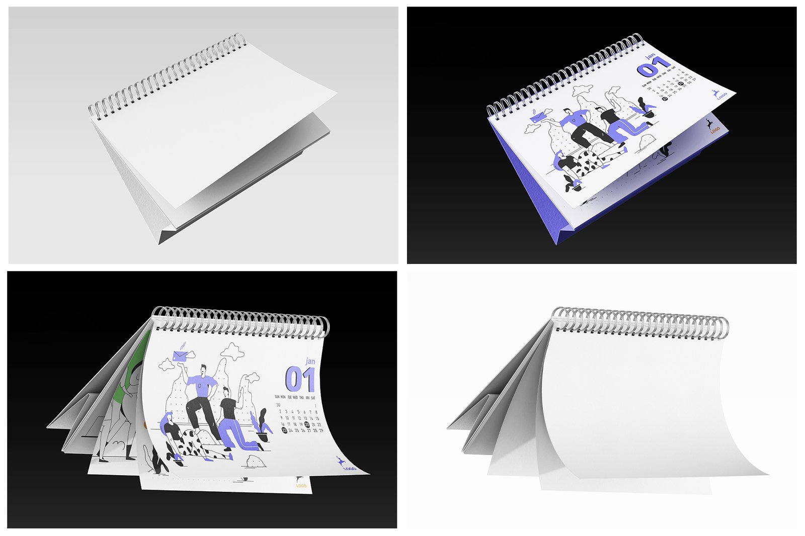 8款逼真A5横版台历日历个人作品集设计展示PS贴图样机MOCKUP模板素材 A5 Landscape Desk Calendar PSD Mockup Set 样机素材 第8张-素材湾丨精选海外优质设计素材资源 8款逼真A5横版台历日历个人作品集设计展示PS贴图样机MOCKUP模板素材 A5 Landscape Desk Calendar PSD Mockup Set 样机素材 sucaiwan.com