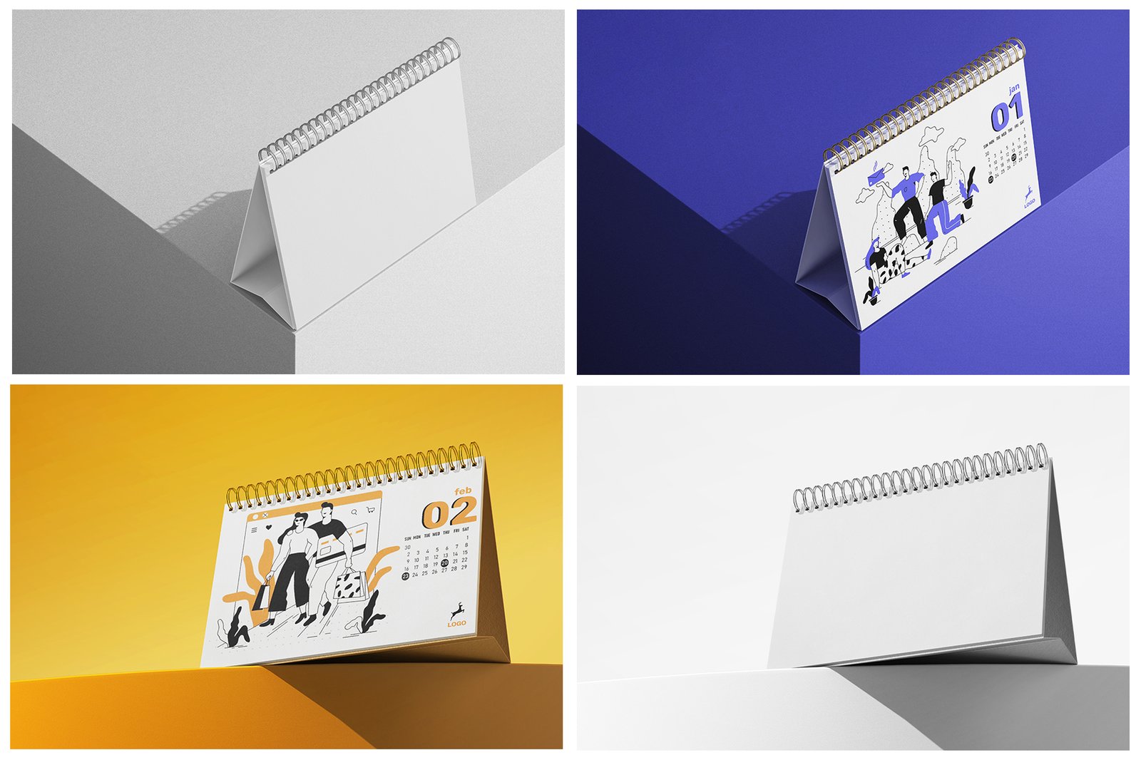 8款逼真A5横版台历日历个人作品集设计展示PS贴图样机MOCKUP模板素材 A5 Landscape Desk Calendar PSD Mockup Set 样机素材 第6张-素材湾丨精选海外优质设计素材资源 8款逼真A5横版台历日历个人作品集设计展示PS贴图样机MOCKUP模板素材 A5 Landscape Desk Calendar PSD Mockup Set 样机素材 sucaiwan.com