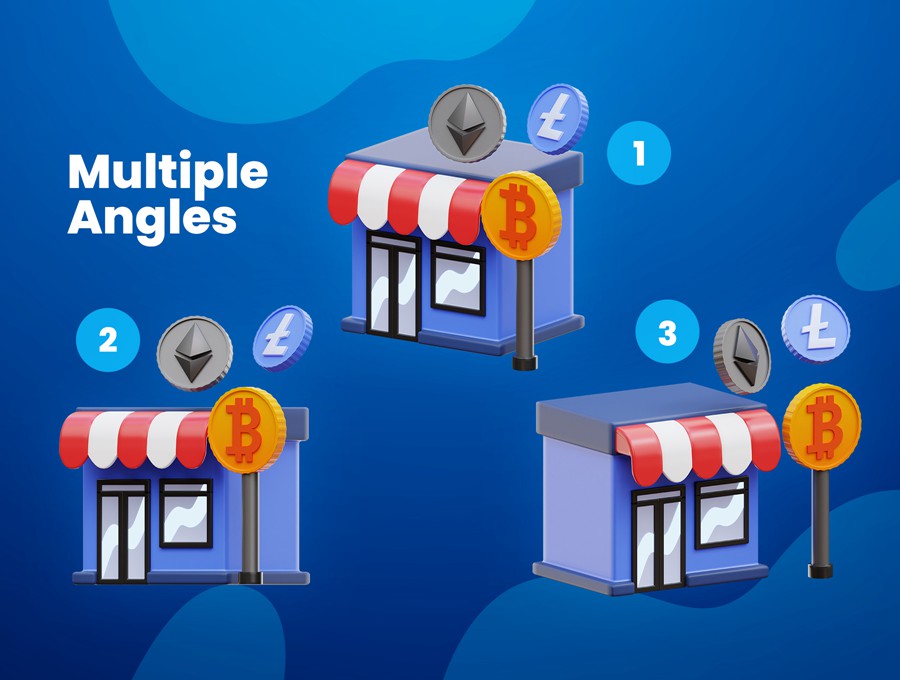 32款高级加密货币比特币金融理财3D图标Icons设计Blender/PNG格式素材 Cryptocurrency 3D Icons 图标素材 sucaiwan.com