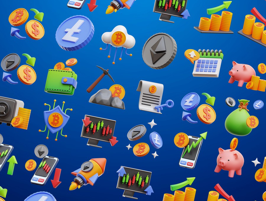 32款高级加密货币比特币金融理财3D图标Icons设计Blender/PNG格式素材 Cryptocurrency 3D Icons 图标素材 sucaiwan.com