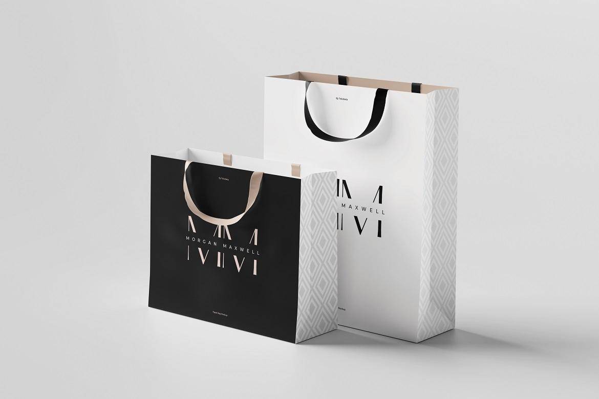 6款时尚多角度购物手提袋纸袋VI设计展示PS贴图样机模板素材 Shopping Bag Mockup 样机素材 sucaiwan.com