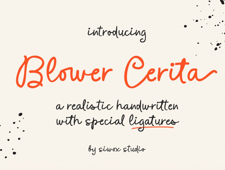 现代优雅邀请函礼品包装徽标设计手写英文字体安装包 Blower Cerita – a handwritten font 设计素材 sucaiwan.com