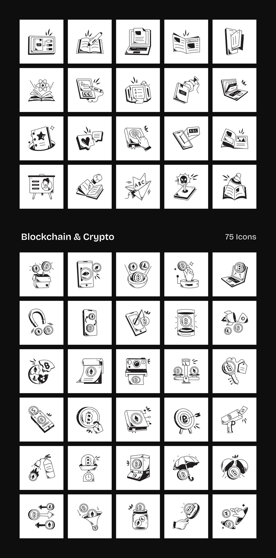 1455款可爱卡通趣味涂鸦金融理财货币元宇宙手绘矢量图标Icons设计AI/Figma格式素材 Sketch Icons 图标素材 sucaiwan.com