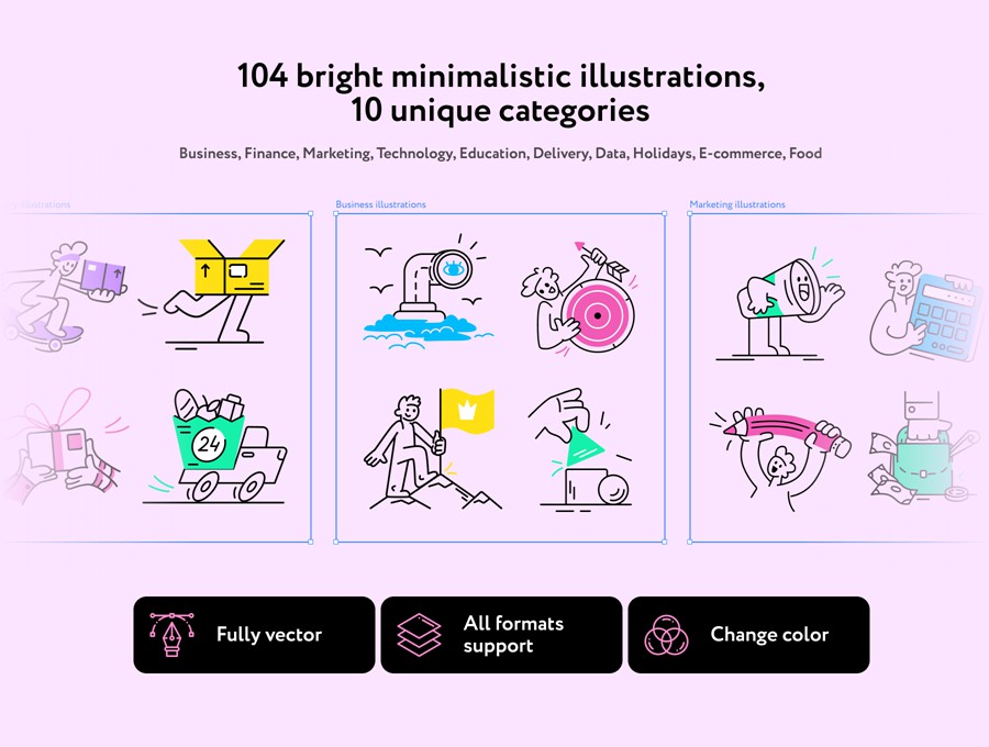 104幅卡通趣味多彩教育电商支付物流金融理财数据手绘插图Ai/Figma/Png格式素材 Redry Illustration Collection APP UI 第2张-素材湾丨精选海外优质设计素材资源 104幅卡通趣味多彩教育电商支付物流金融理财数据手绘插图Ai/Figma/Png格式素材 Redry Illustration Collection APP UI sucaiwan.com