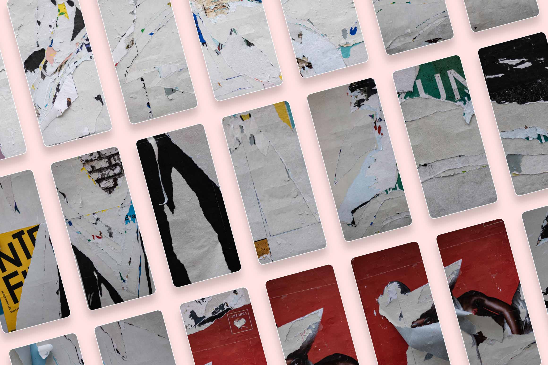 92款国外欧美风墙贴撕裂褶皱做旧复古毛边磨损纸张高清背景图片素材 Walls of Berlin – Torn Paper Textures 图片素材 sucaiwan.com