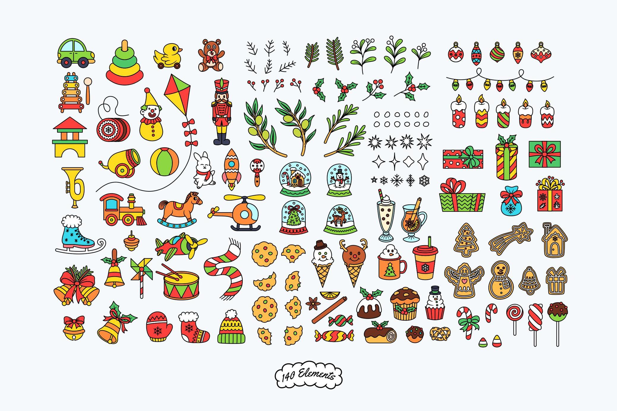 190个圣诞节趣味卡通插画卡片邮票AI矢量PNG图形 Christmas Cartoon Curiosities — Graphics 图片素材 第2张-素材湾丨精选海外优质设计素材资源 190个圣诞节趣味卡通插画卡片邮票AI矢量PNG图形 Christmas Cartoon Curiosities — Graphics 图片素材 sucaiwan.com