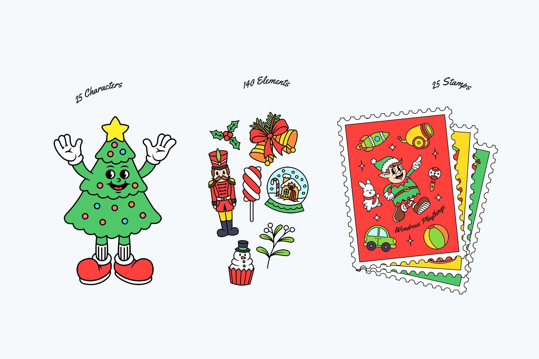 190个圣诞节趣味卡通插画卡片邮票AI矢量PNG图形 Christmas Cartoon Curiosities — Graphics 图片素材 第3张-素材湾丨精选海外优质设计素材资源 190个圣诞节趣味卡通插画卡片邮票AI矢量PNG图形 Christmas Cartoon Curiosities — Graphics 图片素材 sucaiwan.com