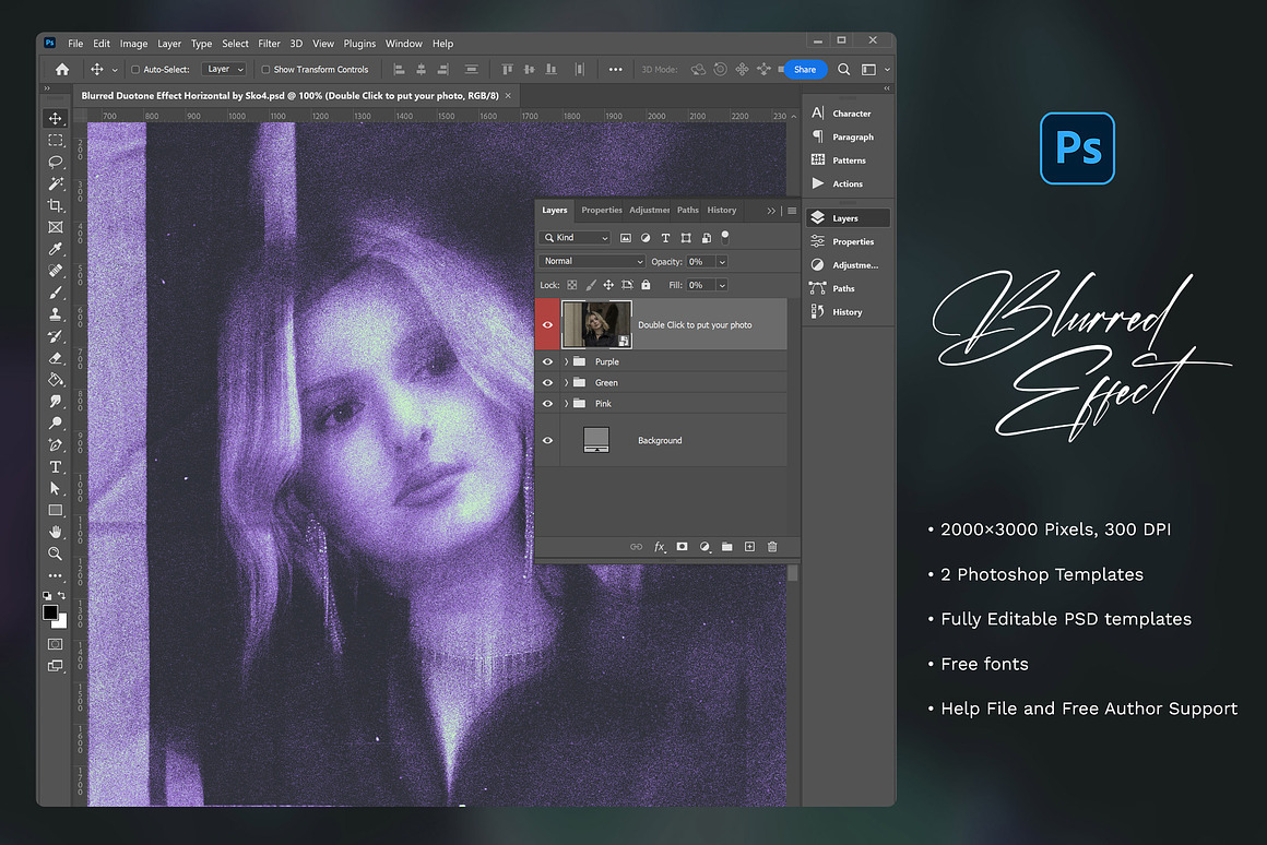 前卫动感模糊颗粒燥点肌理纹理潮流抽象艺术照片效果PS特效滤镜插件样机模板 Blurred Duotone Effect by Sko4 插件预设 第5张-素材湾丨精选海外优质设计素材资源 前卫动感模糊颗粒燥点肌理纹理潮流抽象艺术照片效果PS特效滤镜插件样机模板 Blurred Duotone Effect by Sko4 插件预设 sucaiwan.com