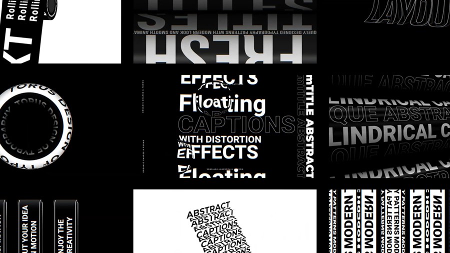 FCPX插件 - MotionVFX mTitle Abstract 50个 时尚风格、动态曲线、几何形状、FCP独特排版抽象标题动画 插件预设 sucaiwan.com