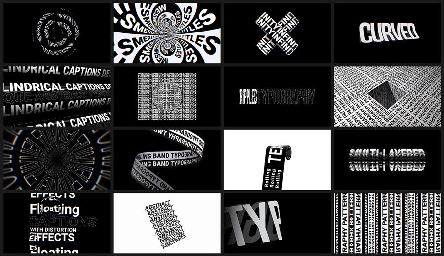 FCPX插件 - MotionVFX mTitle Abstract 50个 时尚风格、动态曲线、几何形状、FCP独特排版抽象标题动画 插件预设 sucaiwan.com