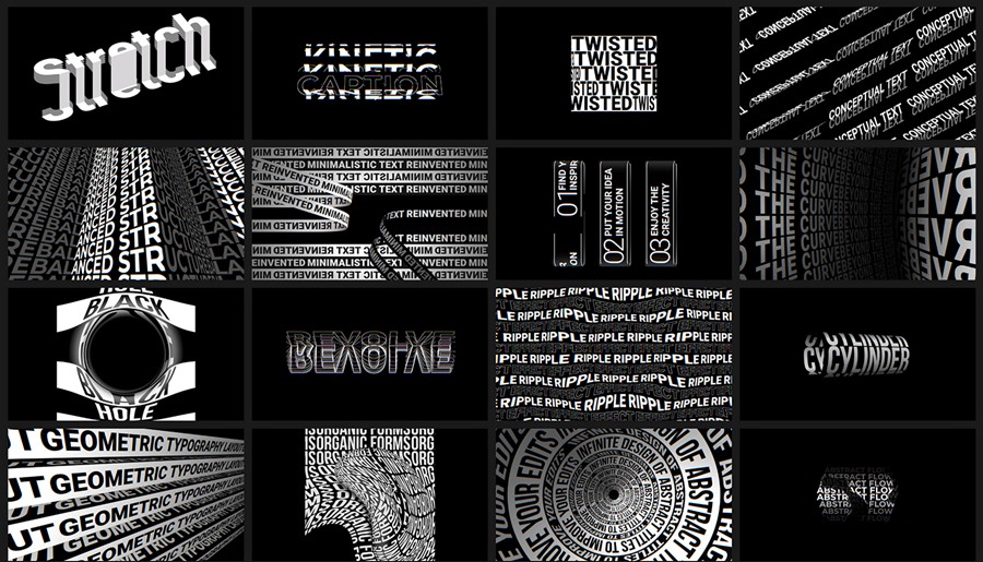 FCPX插件 - MotionVFX mTitle Abstract 50个 时尚风格、动态曲线、几何形状、FCP独特排版抽象标题动画 插件预设 sucaiwan.com