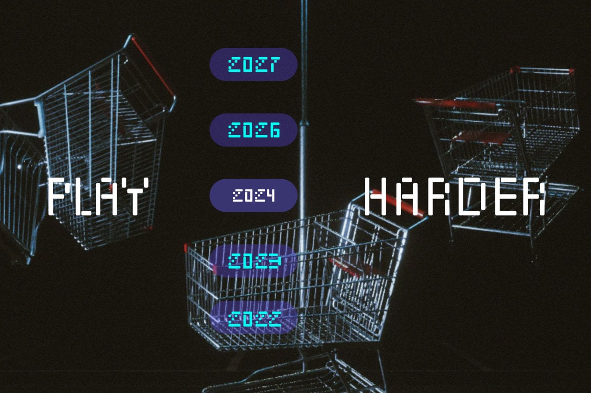 复古未来派网络游戏网站标题设计装饰英文字体安装包 Zerpixl Volt 设计素材 sucaiwan.com