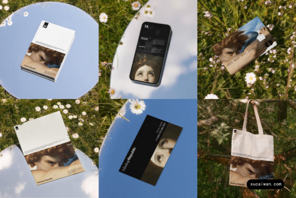 15款户外拍摄国外风帆布袋画册名片海报iPhone手机MacBook电脑VI贴图PSD样机模板 Mockup.Republic – Dreamy Spring Branding Mockup Collections Vol 1 样机素材 sucaiwan.com