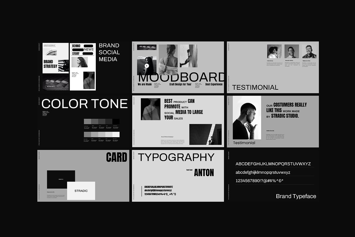 时尚简约品牌营销策划演示文稿设计Keynote模板 Stradic – Brand Keynote 幻灯图表 sucaiwan.com