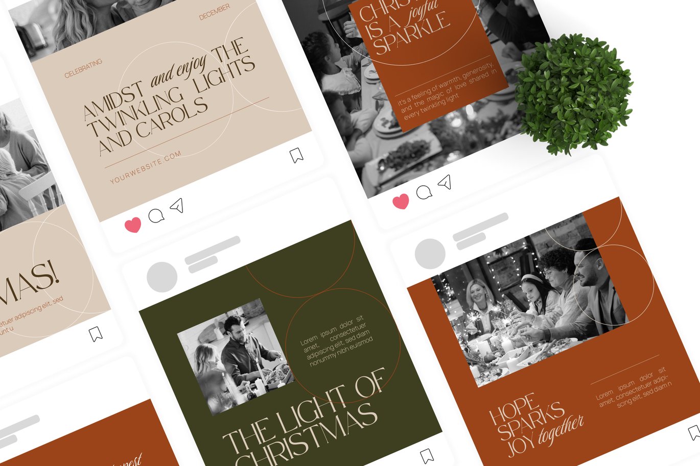 极简美学INS风圣诞节图文海报排版设计模版 Merry Christmas – Instagram Post 幻灯图表 sucaiwan.com