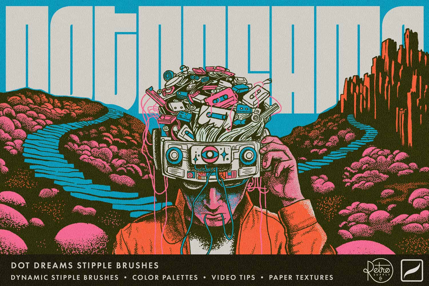20款复古20世纪半调颗粒老式点画Procreate笔刷纸张肌理预设绘画套装RSCO Dot Dreams for Procreate 笔刷资源 第1张-素材湾丨精选海外优质设计素材资源 20款复古20世纪半调颗粒老式点画Procreate笔刷纸张肌理预设绘画套装RSCO Dot Dreams for Procreate 笔刷资源 sucaiwan.com