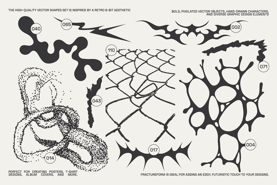 144款复古Y2K像素化美学艺术实验性未来抽象几何AI矢量图形插画设计套装FractureForm Graphic Pack by Vanzyst 图片素材 第8张-素材湾丨精选海外优质设计素材资源 144款复古Y2K像素化美学艺术实验性未来抽象几何AI矢量图形插画设计套装FractureForm Graphic Pack by Vanzyst 图片素材 sucaiwan.com