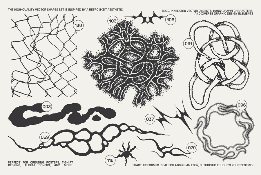 144款复古Y2K像素化美学艺术实验性未来抽象几何AI矢量图形插画设计套装FractureForm Graphic Pack by Vanzyst 图片素材 第10张-素材湾丨精选海外优质设计素材资源 144款复古Y2K像素化美学艺术实验性未来抽象几何AI矢量图形插画设计套装FractureForm Graphic Pack by Vanzyst 图片素材 sucaiwan.com