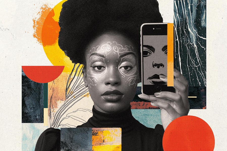 潮流前卫粗糙碎片纹理做旧半色调抽象艺术照片效果PS特效滤镜插件样机 Abstract Collage Photo Effect 插件预设 sucaiwan.com