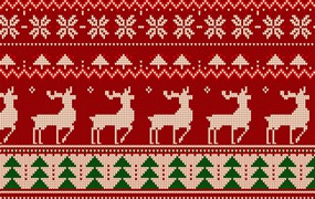 59款圣诞节复古毛衣针织纹理图案海报banner矢量AI/EPS插画背景合集Christmas Knitted Pattern