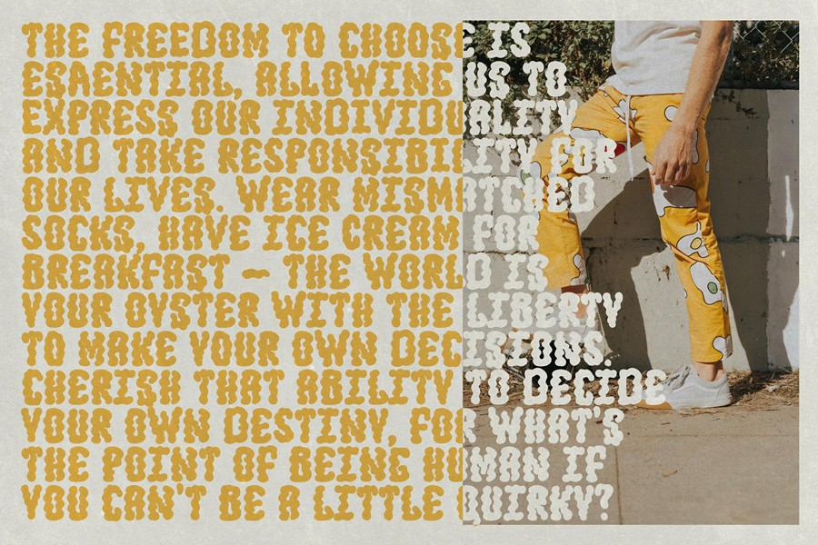 现代复古品牌海报徽标设计装饰英文字体安装包 Jump Up — Wavy Groovy Font Duo 设计素材 sucaiwan.com