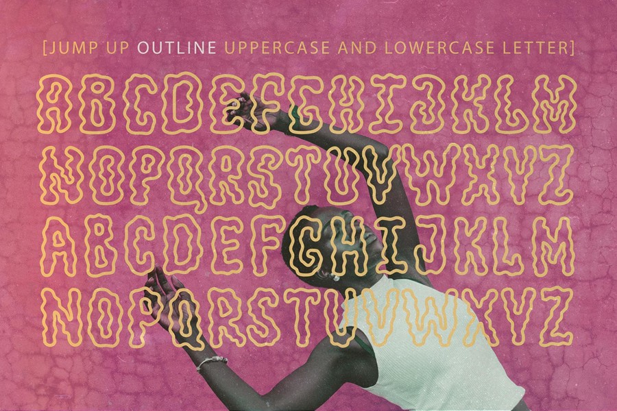 现代复古品牌海报徽标设计装饰英文字体安装包 Jump Up — Wavy Groovy Font Duo 设计素材 sucaiwan.com