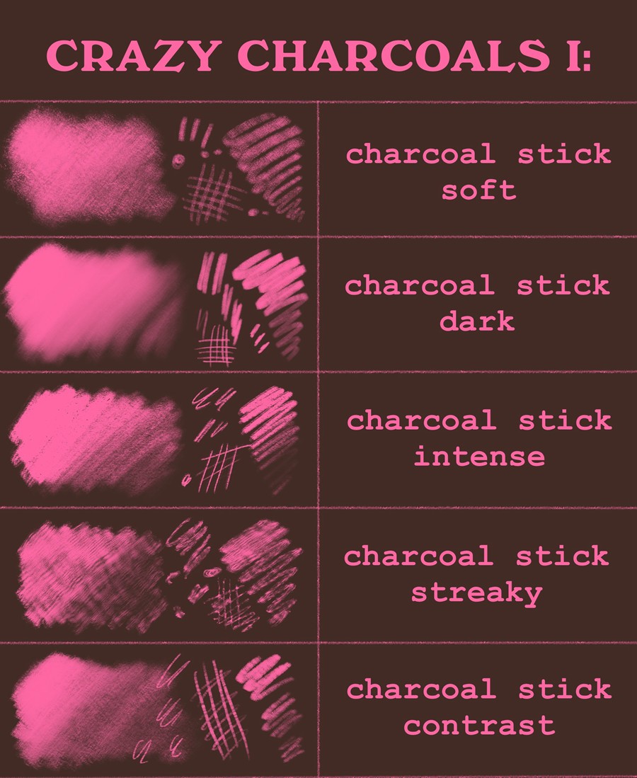62款逼真木炭铅笔素描绘画混合Procreate笔刷套装Crazy charcoals – 62 coal brushes for Procreate 笔刷资源 第8张-素材湾丨精选海外优质设计素材资源 62款逼真木炭铅笔素描绘画混合Procreate笔刷套装Crazy charcoals – 62 coal brushes for Procreate 笔刷资源 sucaiwan.com