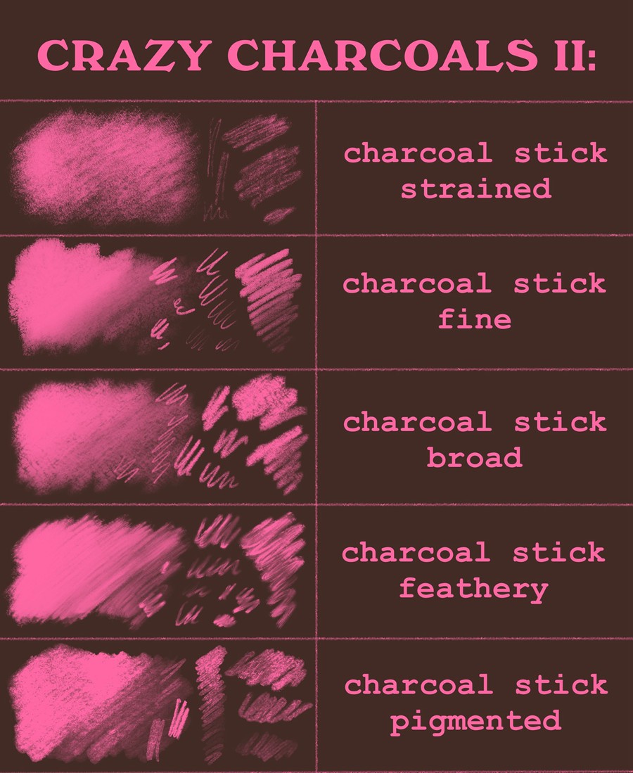 62款逼真木炭铅笔素描绘画混合Procreate笔刷套装Crazy charcoals – 62 coal brushes for Procreate 笔刷资源 第9张-素材湾丨精选海外优质设计素材资源 62款逼真木炭铅笔素描绘画混合Procreate笔刷套装Crazy charcoals – 62 coal brushes for Procreate 笔刷资源 sucaiwan.com