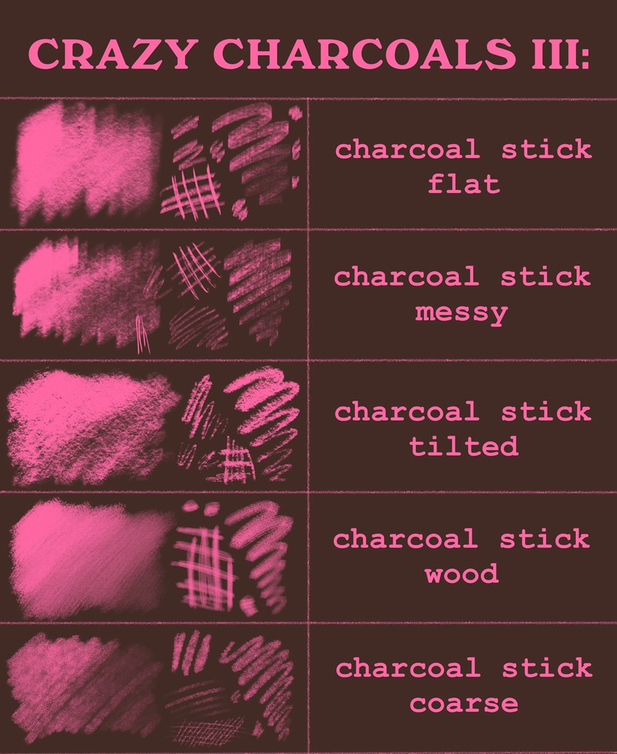 62款逼真木炭铅笔素描绘画混合Procreate笔刷套装Crazy charcoals – 62 coal brushes for Procreate 笔刷资源 第10张-素材湾丨精选海外优质设计素材资源 62款逼真木炭铅笔素描绘画混合Procreate笔刷套装Crazy charcoals – 62 coal brushes for Procreate 笔刷资源 sucaiwan.com