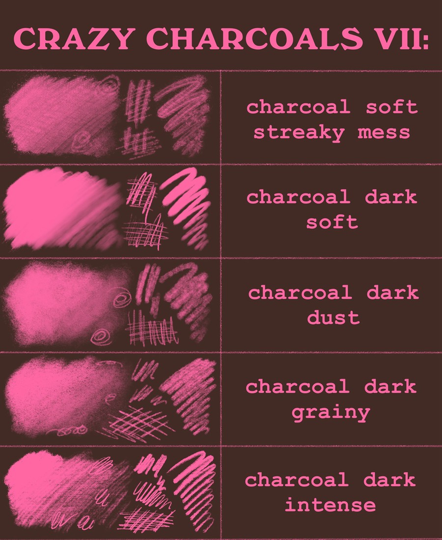 62款逼真木炭铅笔素描绘画混合Procreate笔刷套装Crazy charcoals – 62 coal brushes for Procreate 笔刷资源 第14张-素材湾丨精选海外优质设计素材资源 62款逼真木炭铅笔素描绘画混合Procreate笔刷套装Crazy charcoals – 62 coal brushes for Procreate 笔刷资源 sucaiwan.com