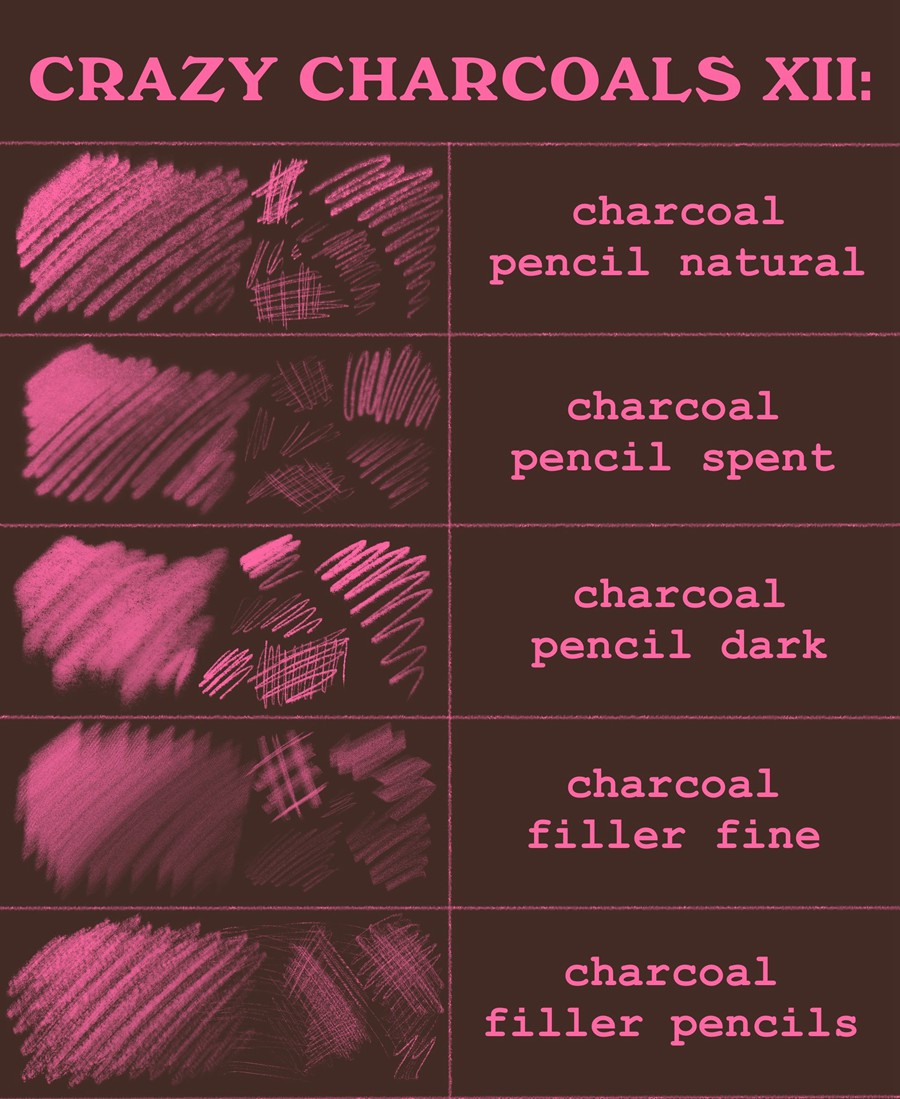 62款逼真木炭铅笔素描绘画混合Procreate笔刷套装Crazy charcoals – 62 coal brushes for Procreate 笔刷资源 第19张-素材湾丨精选海外优质设计素材资源 62款逼真木炭铅笔素描绘画混合Procreate笔刷套装Crazy charcoals – 62 coal brushes for Procreate 笔刷资源 sucaiwan.com
