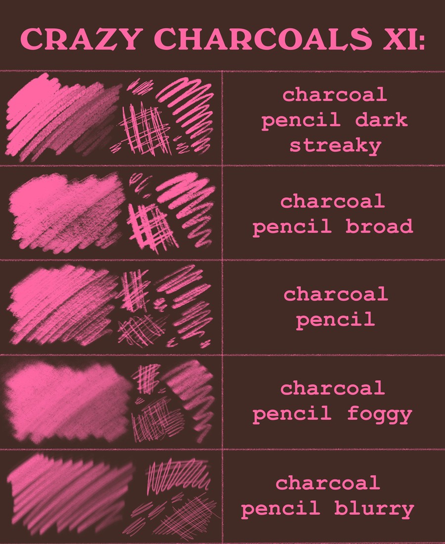 62款逼真木炭铅笔素描绘画混合Procreate笔刷套装Crazy charcoals – 62 coal brushes for Procreate 笔刷资源 第18张-素材湾丨精选海外优质设计素材资源 62款逼真木炭铅笔素描绘画混合Procreate笔刷套装Crazy charcoals – 62 coal brushes for Procreate 笔刷资源 sucaiwan.com