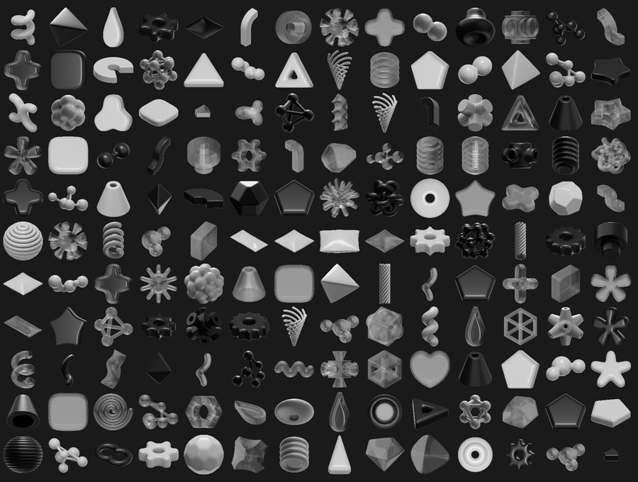 170+款超现代抽象艺术不规则3D三维几何图形图标设计Blender/Figma/PNG格式素材 Abstracts — multipurpose abstract geometry 3d shapes 图片素材 sucaiwan.com