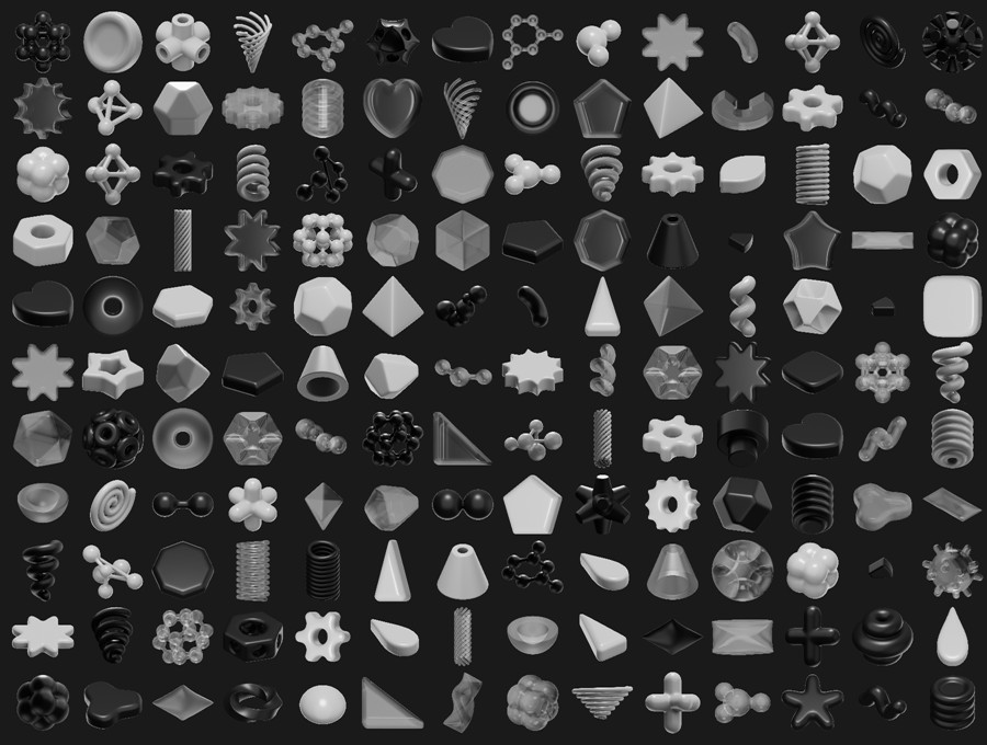 170+款超现代抽象艺术不规则3D三维几何图形图标设计Blender/Figma/PNG格式素材 Abstracts — multipurpose abstract geometry 3d shapes 图片素材 sucaiwan.com