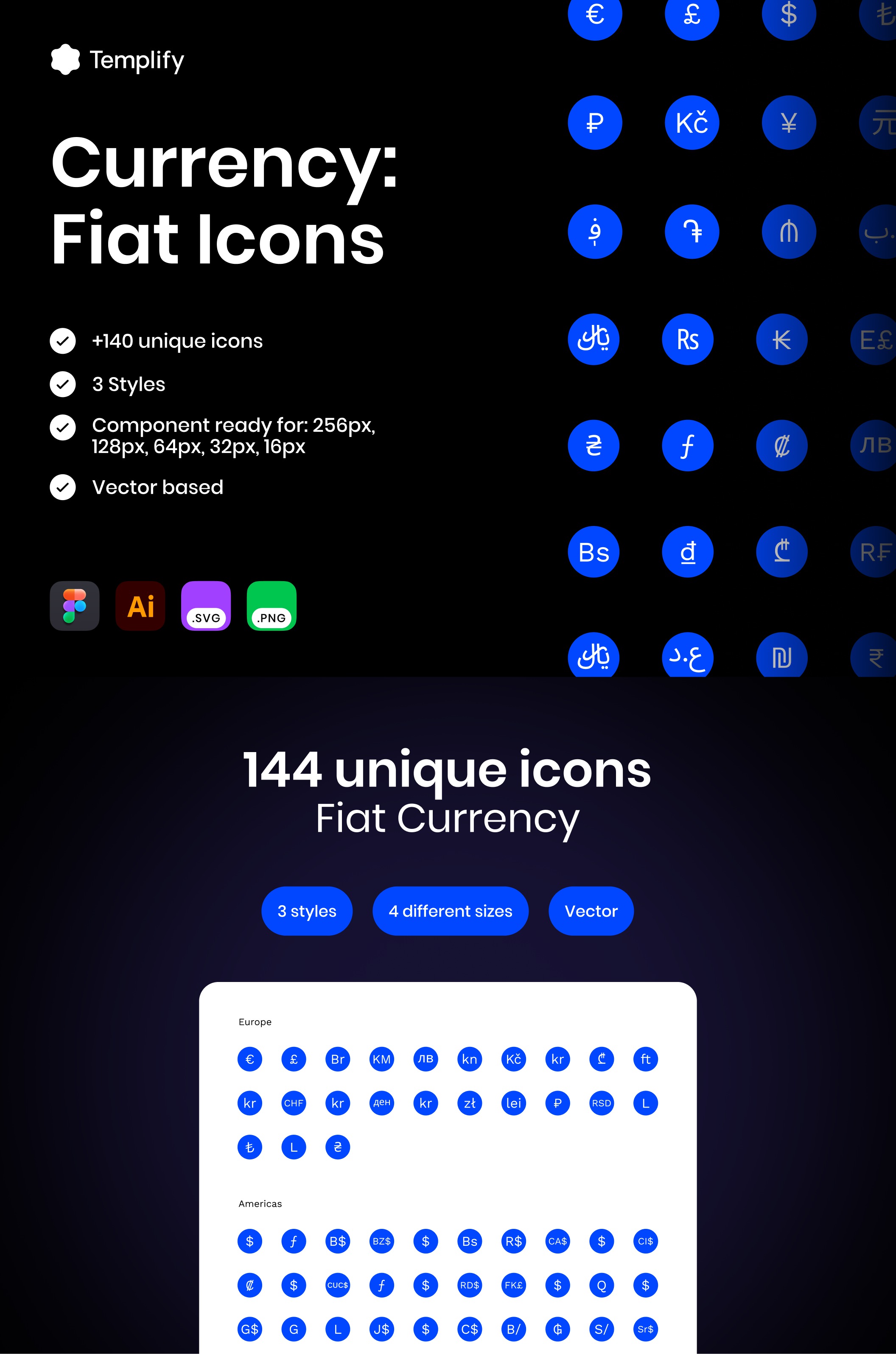 270+款时尚加密货币虚拟货币符号图标设计Figma/PNG/AI格式素材 Currency Icons: Crypto and Fiat 图标素材 sucaiwan.com