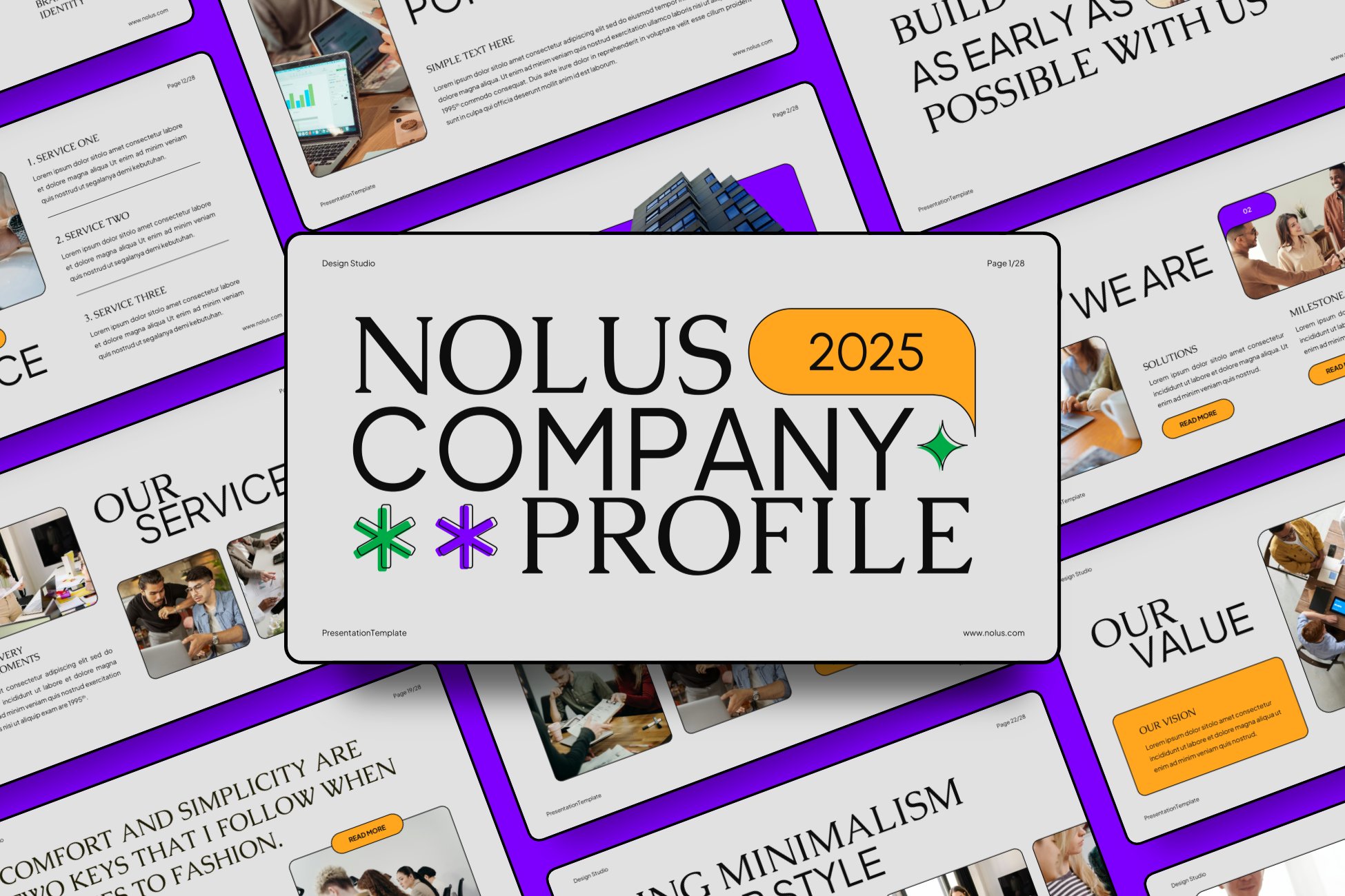 现代创意品牌营销策划演示文稿设计powerpoint+keynote模板 Nolus – Creative Company Profile Powerpoint+keynote 幻灯图表 第1张-素材湾丨精选海外优质设计素材资源 现代创意品牌营销策划演示文稿设计powerpoint+keynote模板 Nolus – Creative Company Profile Powerpoint+keynote 幻灯图表 sucaiwan.com