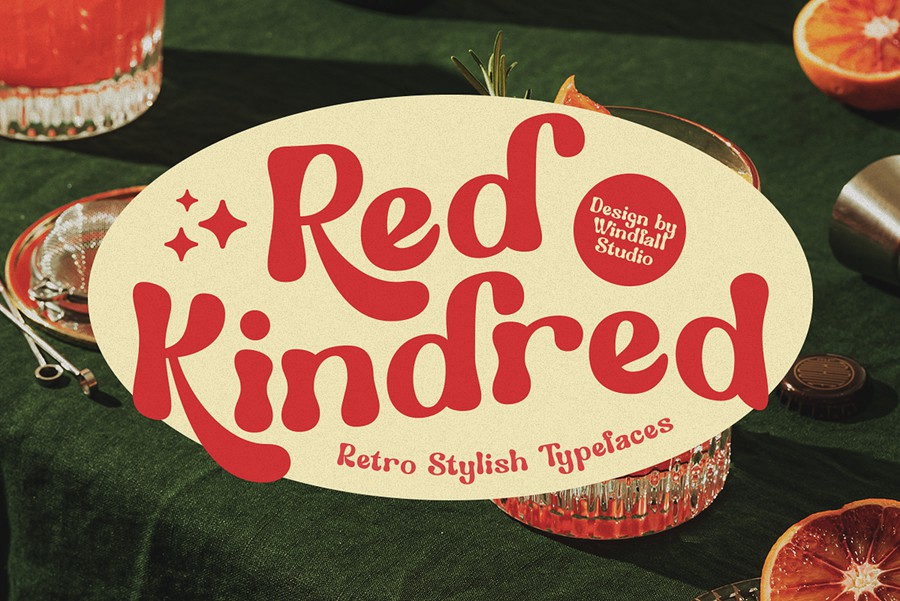 复古趣味新艺术迷幻Y2K标题logo排版西文英文手写衬线字体Red Kindred – Retro Display Font 设计素材 第1张-素材湾丨精选海外优质设计素材资源 复古趣味新艺术迷幻Y2K标题logo排版西文英文手写衬线字体Red Kindred – Retro Display Font 设计素材 sucaiwan.com