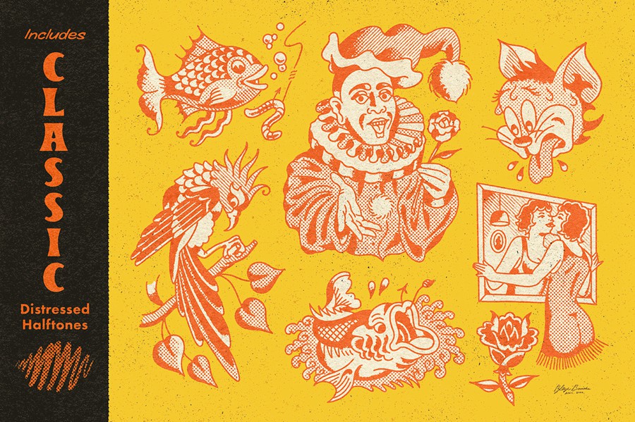 70+复古半调系统漫画低保真点画线条肌理PS和Procreate笔刷预设套装Beat Tones Distressed Halftone Brushes , 第3张-素材湾丨精选海外优质设计素材资源 70+复古半调系统漫画低保真点画线条肌理PS和Procreate笔刷预设套装Beat Tones Distressed Halftone Brushes , sucaiwan.com