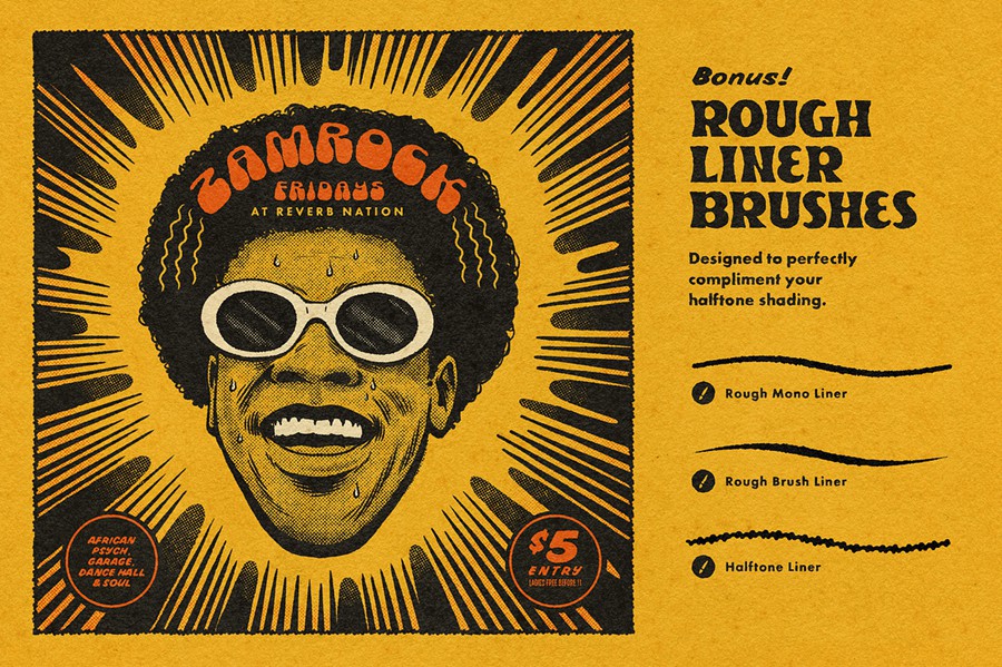 70+复古半调系统漫画低保真点画线条肌理PS和Procreate笔刷预设套装Beat Tones Distressed Halftone Brushes , 第12张-素材湾丨精选海外优质设计素材资源 70+复古半调系统漫画低保真点画线条肌理PS和Procreate笔刷预设套装Beat Tones Distressed Halftone Brushes , sucaiwan.com