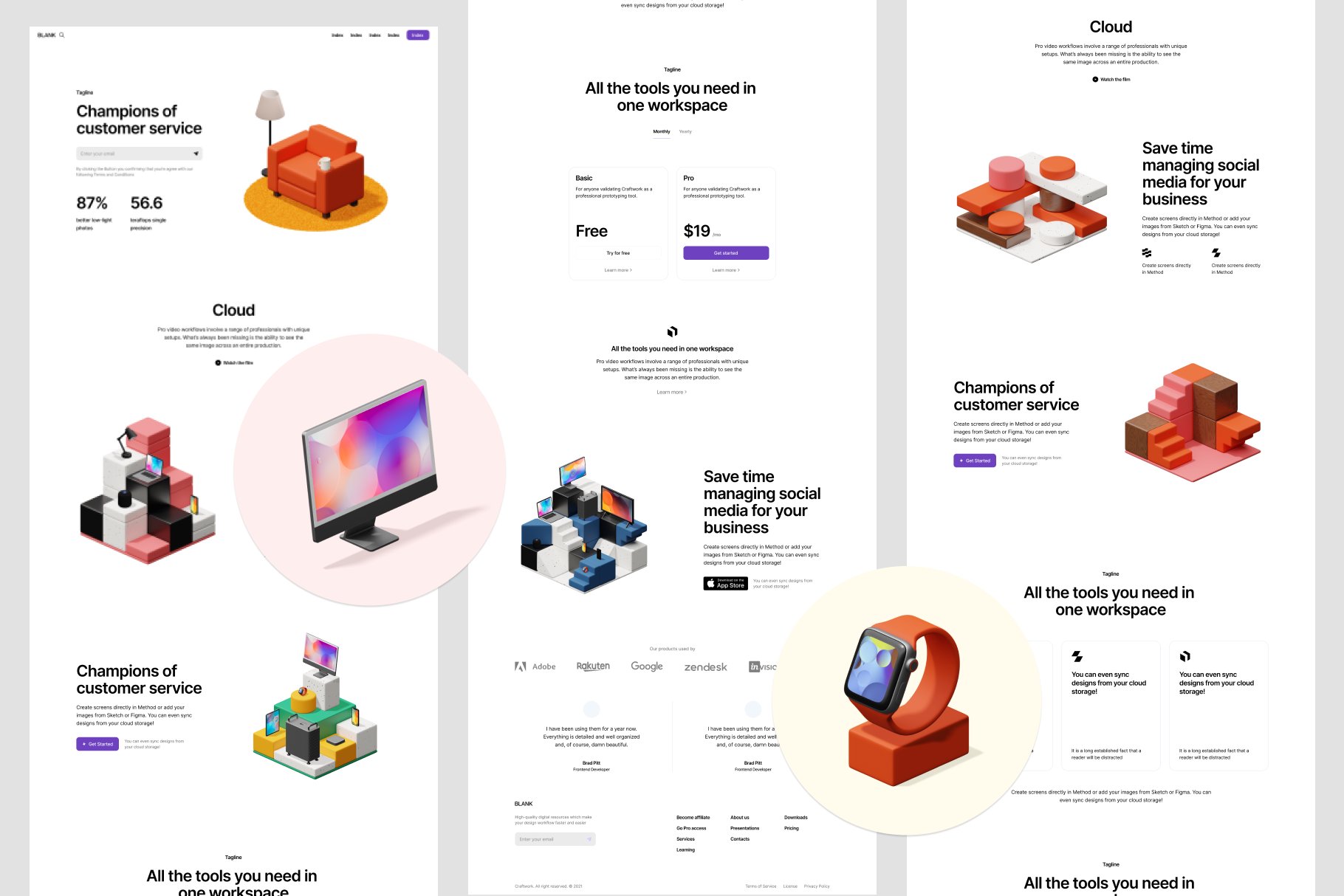 Isometrica 2.0 3D图标等距苹果电脑 手机设备居家内饰物品积木 PNG ICONS 图标素材 sucaiwan.com
