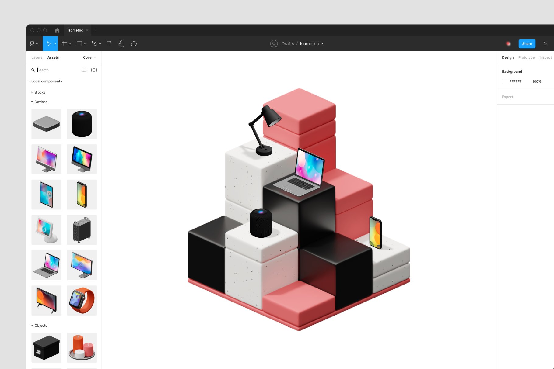 Isometrica 2.0 3D图标等距苹果电脑 手机设备居家内饰物品积木 PNG ICONS 图标素材 sucaiwan.com