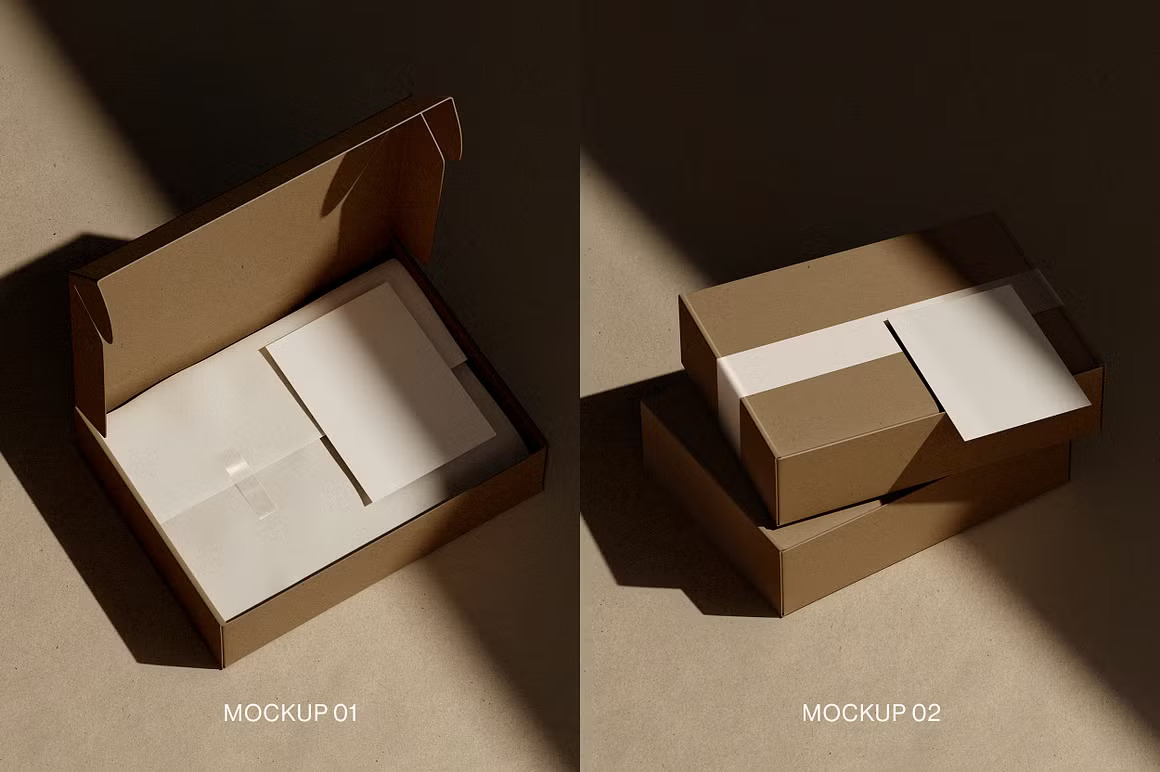 时尚服装鞋产品包装盒快递盒设计展示效果图PS贴图样机模板素材 Mailing Box Mockup – Kraft Mailer 01 样机素材 第8张-素材湾丨精选海外优质设计素材资源 时尚服装鞋产品包装盒快递盒设计展示效果图PS贴图样机模板素材 Mailing Box Mockup – Kraft Mailer 01 样机素材 sucaiwan.com