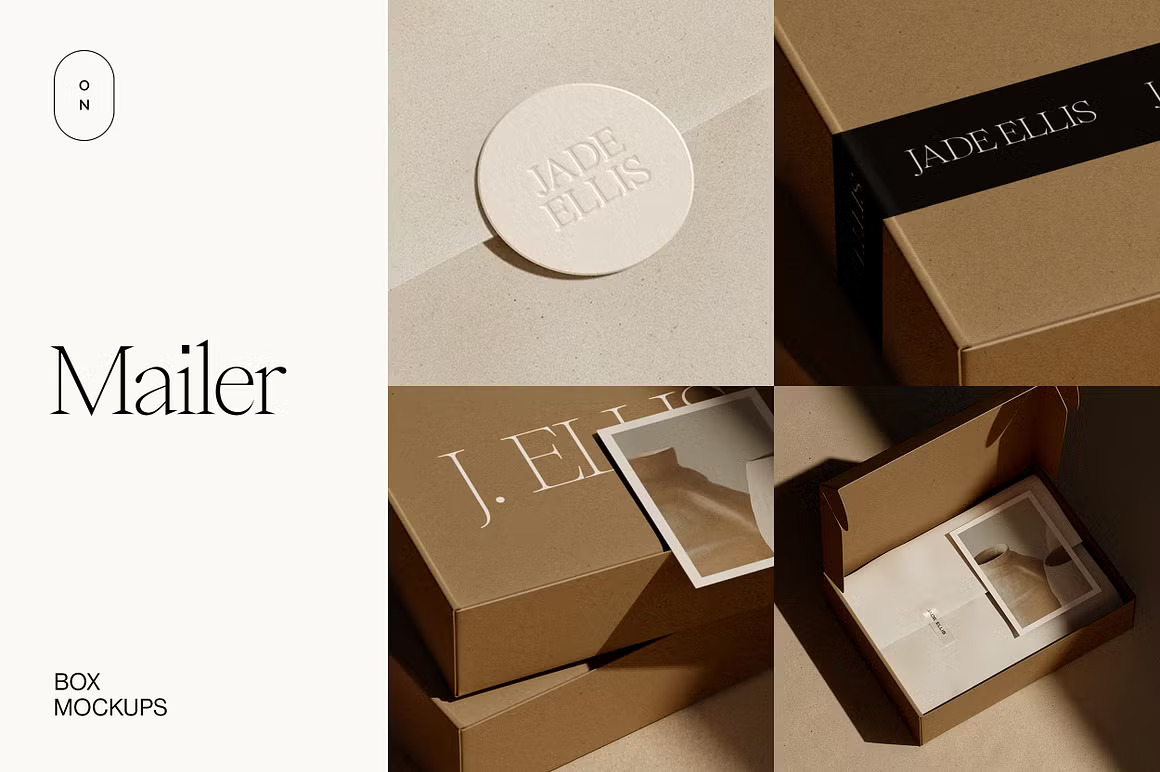 时尚服装鞋产品包装盒快递盒设计展示效果图PS贴图样机模板素材 Mailing Box Mockup – Kraft Mailer 01 样机素材 第1张-素材湾丨精选海外优质设计素材资源 时尚服装鞋产品包装盒快递盒设计展示效果图PS贴图样机模板素材 Mailing Box Mockup – Kraft Mailer 01 样机素材 sucaiwan.com