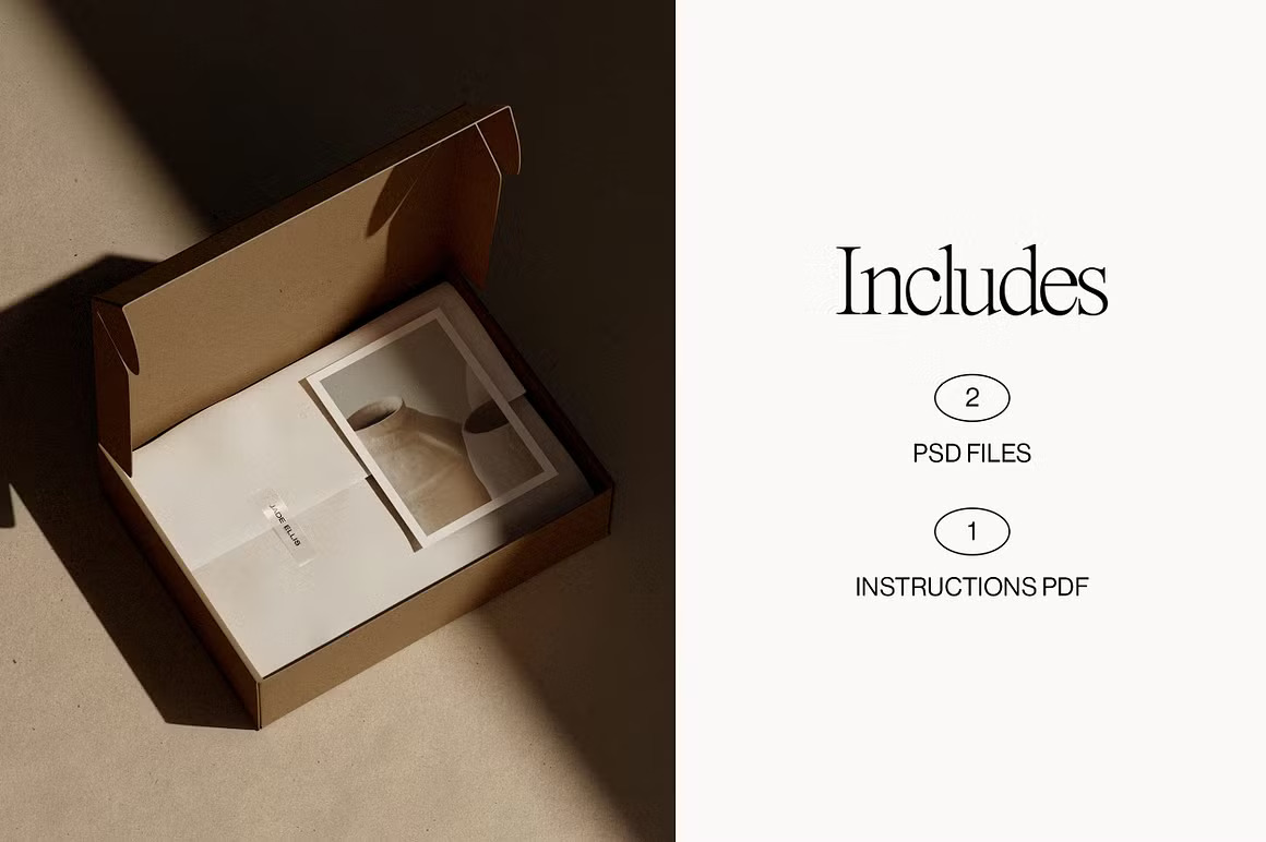 时尚服装鞋产品包装盒快递盒设计展示效果图PS贴图样机模板素材 Mailing Box Mockup – Kraft Mailer 01 样机素材 第2张-素材湾丨精选海外优质设计素材资源 时尚服装鞋产品包装盒快递盒设计展示效果图PS贴图样机模板素材 Mailing Box Mockup – Kraft Mailer 01 样机素材 sucaiwan.com