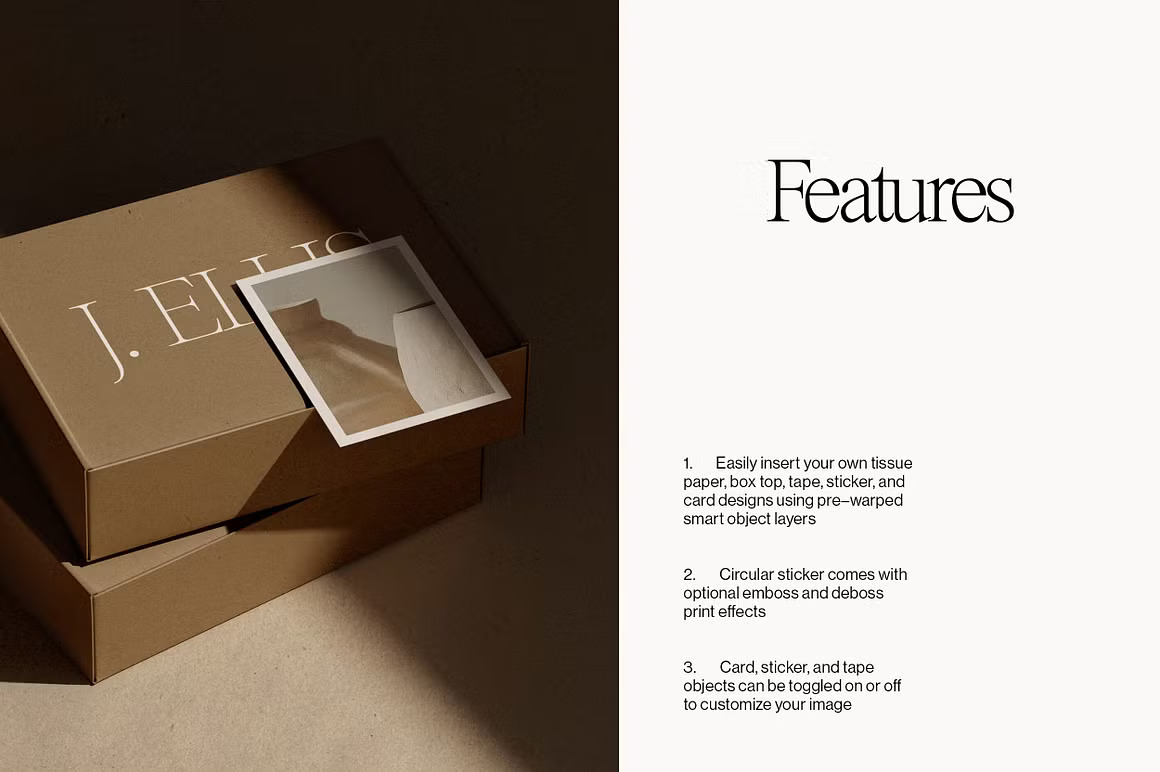 时尚服装鞋产品包装盒快递盒设计展示效果图PS贴图样机模板素材 Mailing Box Mockup – Kraft Mailer 01 样机素材 第5张-素材湾丨精选海外优质设计素材资源 时尚服装鞋产品包装盒快递盒设计展示效果图PS贴图样机模板素材 Mailing Box Mockup – Kraft Mailer 01 样机素材 sucaiwan.com