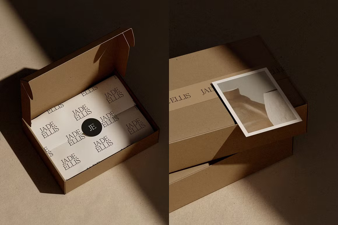 时尚服装鞋产品包装盒快递盒设计展示效果图PS贴图样机模板素材 Mailing Box Mockup – Kraft Mailer 01 样机素材 第6张-素材湾丨精选海外优质设计素材资源 时尚服装鞋产品包装盒快递盒设计展示效果图PS贴图样机模板素材 Mailing Box Mockup – Kraft Mailer 01 样机素材 sucaiwan.com