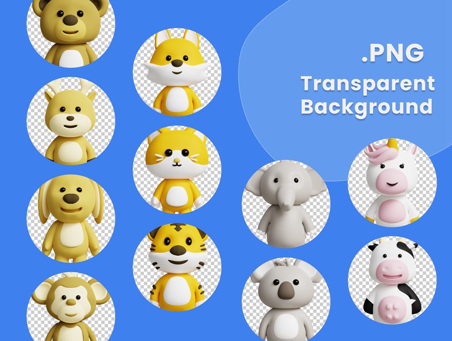 20款可爱卡通动物3D插画插图图标Icons设计Blender/FBX/PNG格式素材 3D Cute Animals Illustrations Pack 图标素材 第2张-素材湾丨精选海外优质设计素材资源 20款可爱卡通动物3D插画插图图标Icons设计Blender/FBX/PNG格式素材 3D Cute Animals Illustrations Pack 图标素材 sucaiwan.com