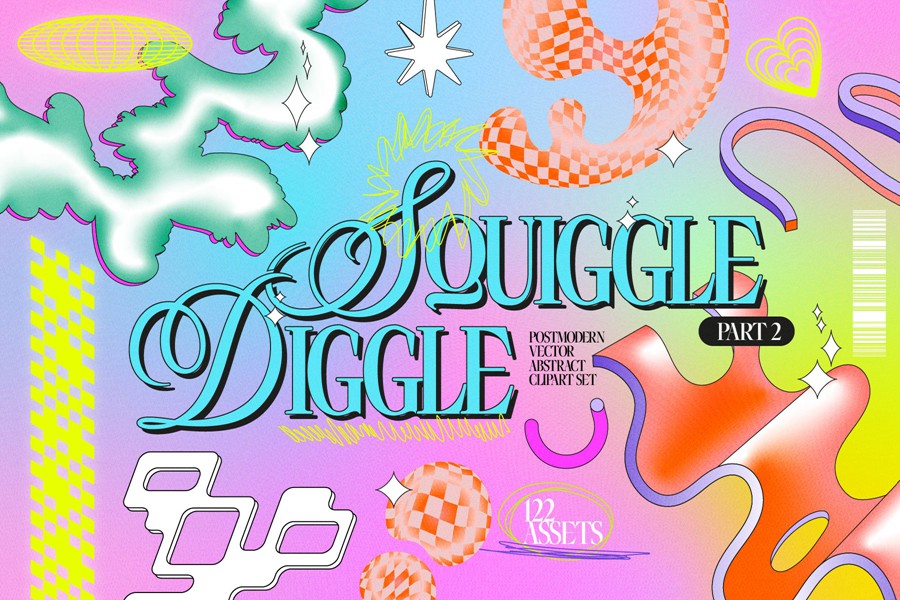 Postmodern Squiggle 2 Vector Clipart 复古后现代波浪形 PART2 PNG、AI矢量图抽象形状剪贴画 (波浪形、3D 形状、发光图形、涂鸦等!) 图片素材 第1张-素材湾丨精选海外优质设计素材资源 Postmodern Squiggle 2 Vector Clipart 复古后现代波浪形 PART2 PNG、AI矢量图抽象形状剪贴画 (波浪形、3D 形状、发光图形、涂鸦等!) 图片素材 sucaiwan.com