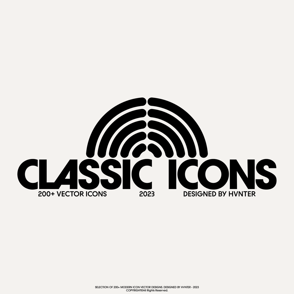 200款经典现代企业logo徽标标签几何抽象AI矢量图形图标设计套装Classic Icons Pack 图标素材 sucaiwan.com